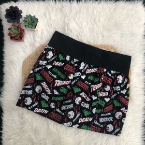Sourpuss Oh the Horror Mini Skirt